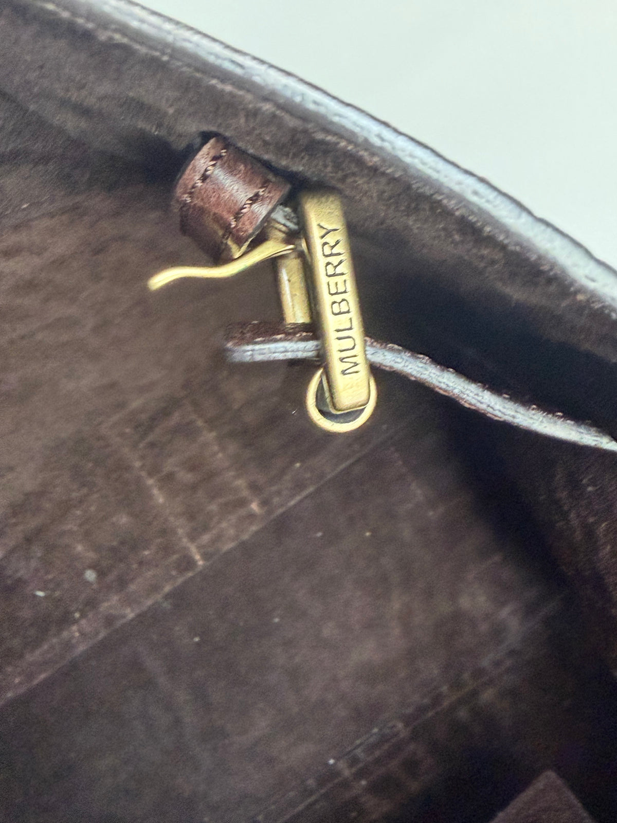 Vintage Mulberry Bayswater in Chocolate Croc-Embossed Leather