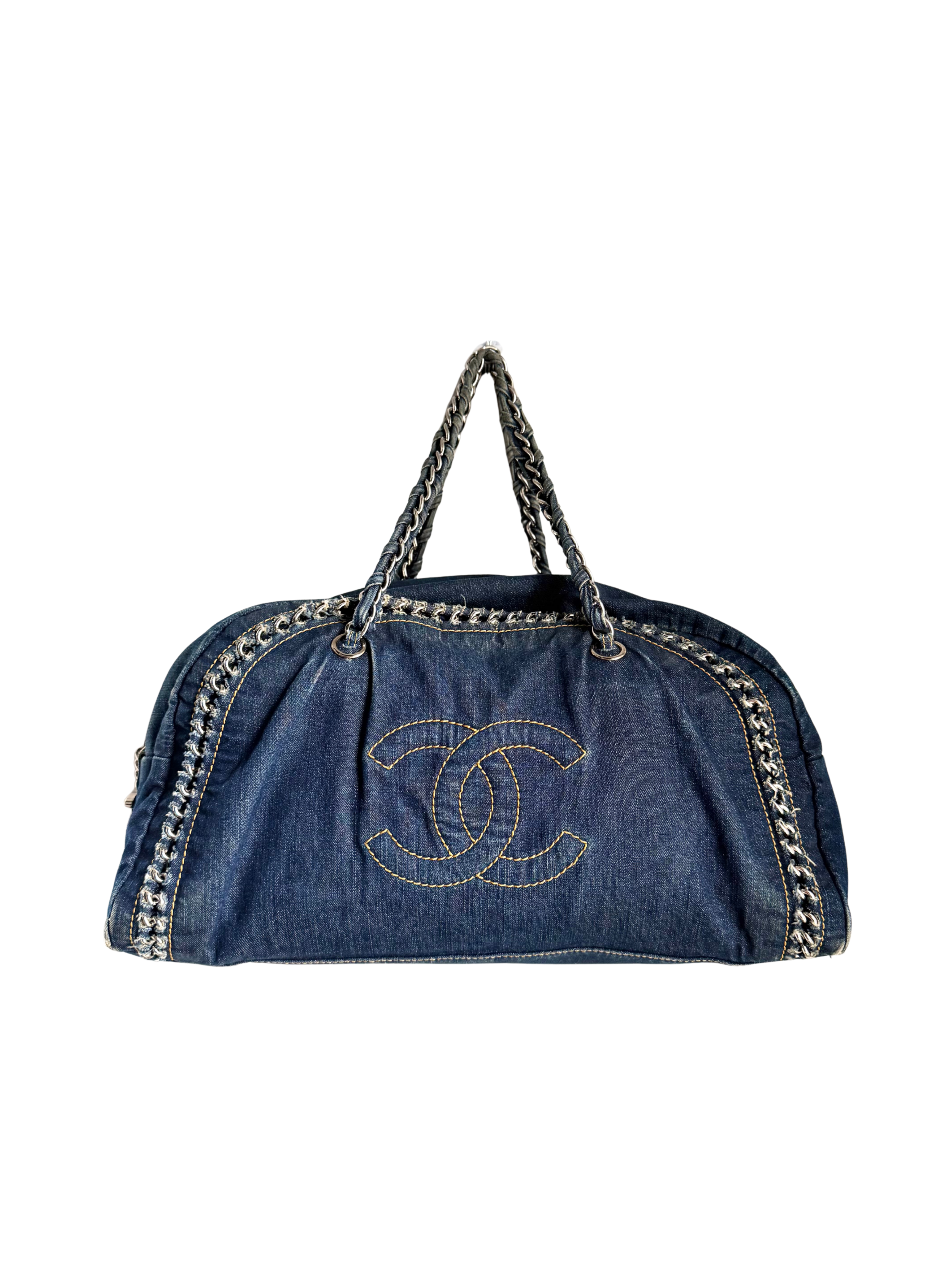Chanel Luxe Ligne Large Denim Bowler Bag