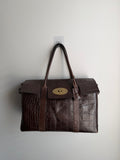 Vintage Mulberry Bayswater in Chocolate Croc-Embossed Leather