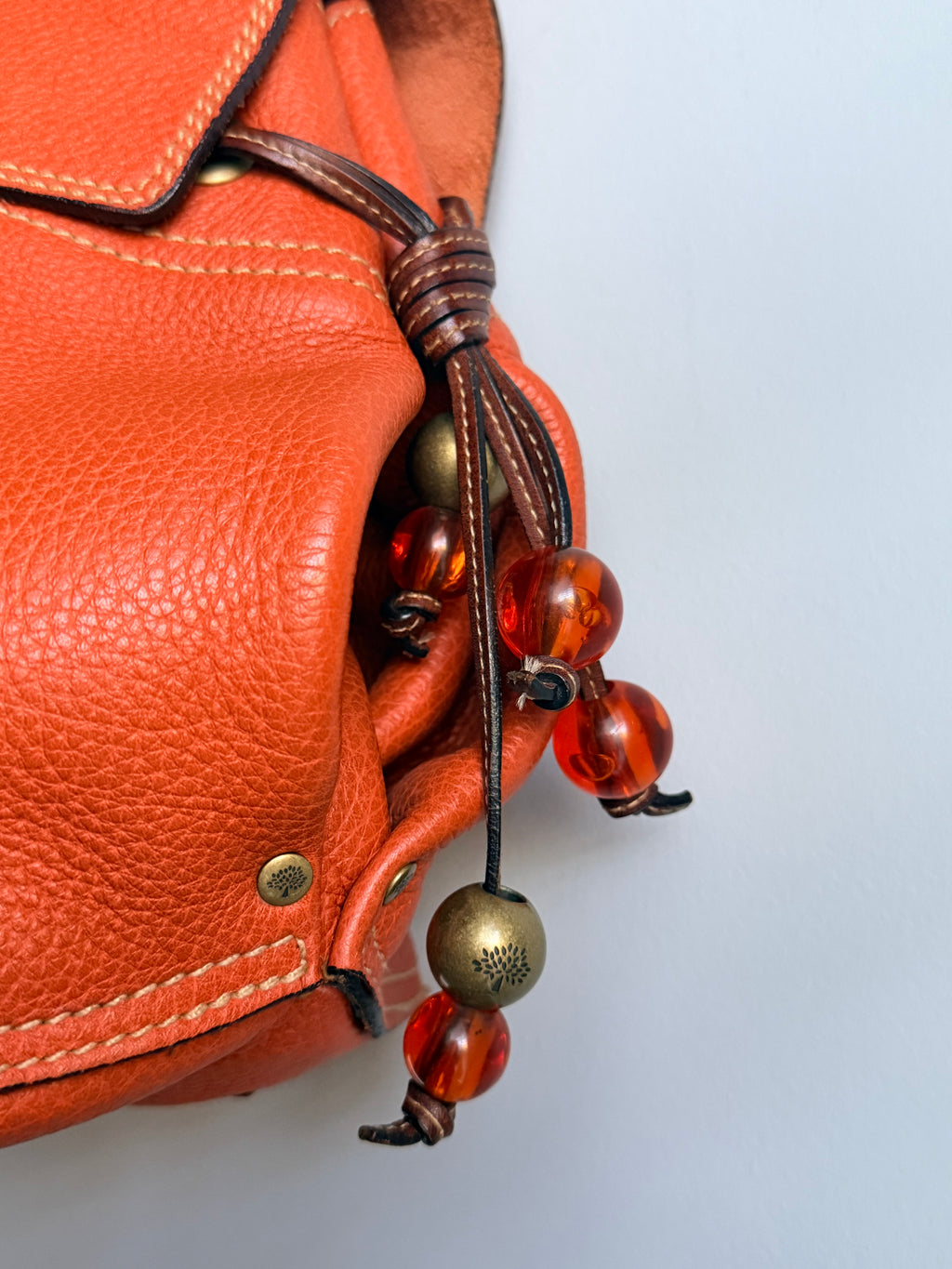 Vintage Mulberry Bayswater Limited Edition Bright Orange Leather Tote Bag