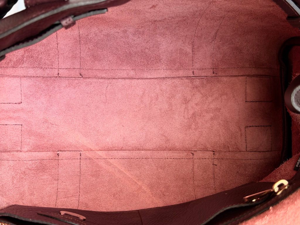 Burgundy suede interior
